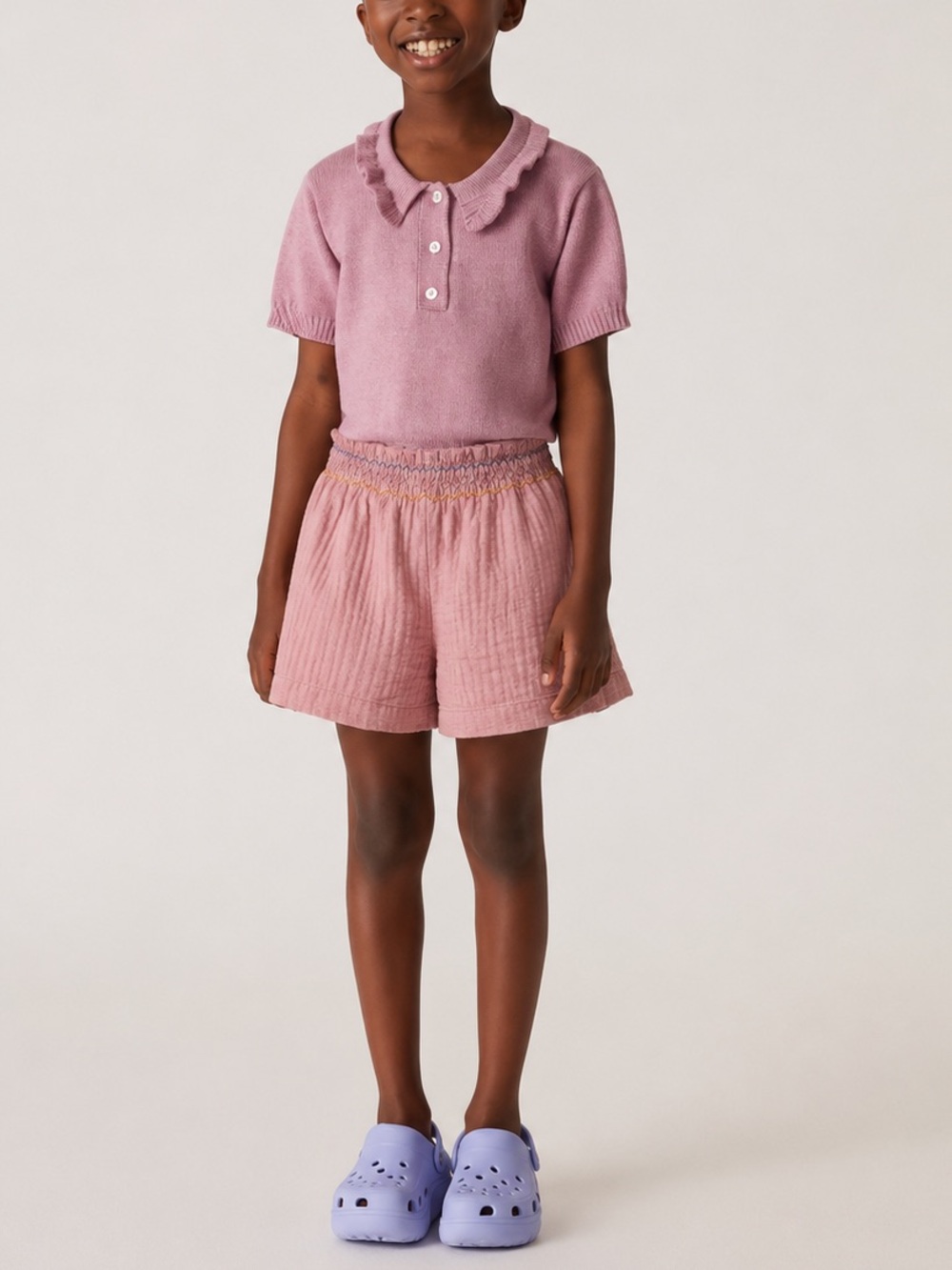 The Sunday Collective Girls Cotton Shorts Pink Dusty Rose School pockets  NWT